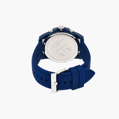 Men's Armani Exchange Outerbanks Chronograph Watch AX1327 – Blue Dial with Blue Silicone Strap