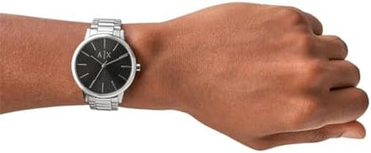Armani Exchange Cayde AX2700 Men's Analog Watch – Black Dial with Silver Stainless Steel Bracelet