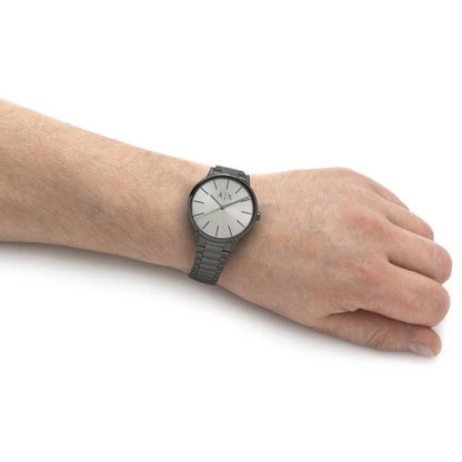Armani Exchange Cayde AX2722 Men's Analog Watch – Grey Dial with Matching Grey Stainless Steel Strap
