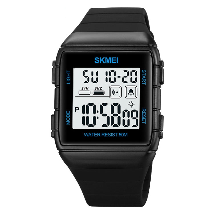 SKMEI 1960 Stainless Steel Buckle Silicone Strap Waterproof Electronic Watch(Blue)