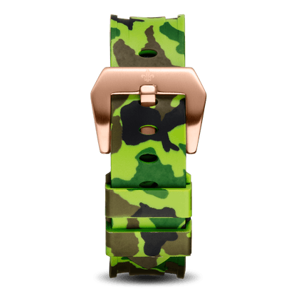 Green Camo Strap With Rose Gold Buckle