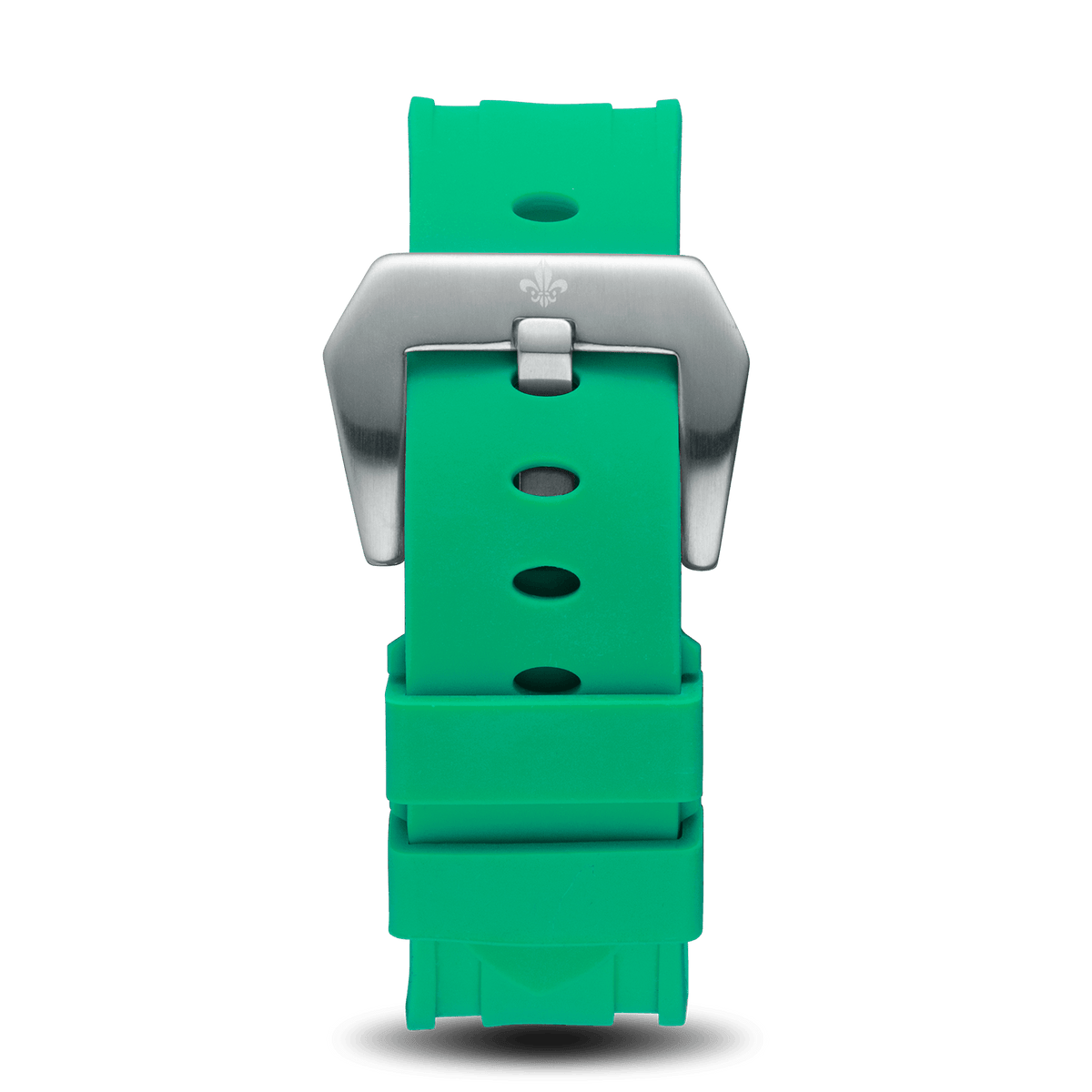 Green Silicone Strap With Silver Buckle
