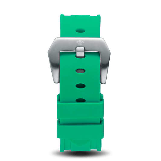 Green Silicone Strap With Silver Buckle