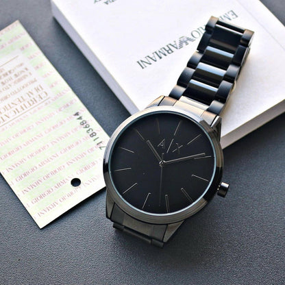 Armani Exchange Cayde AX2701 Men's Analog Watch – Black Dial with Black Stainless Steel Strap