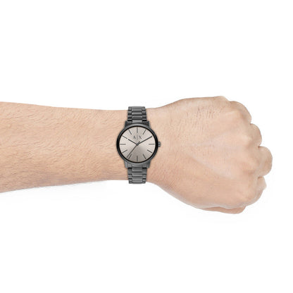 Armani Exchange Cayde AX2722 Men's Analog Watch – Grey Dial with Matching Grey Stainless Steel Strap