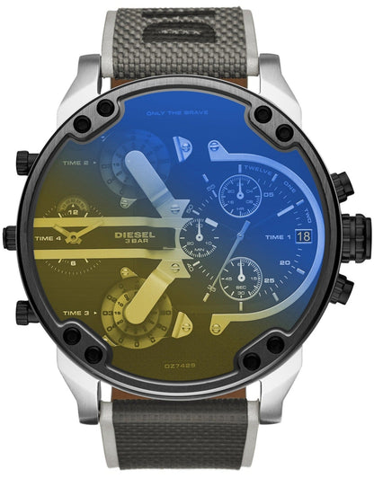 Diesel DZ7429 Mr. Daddy 2.0 Chronograph Men's Watch – Black Dial & Grey Nylon Strap